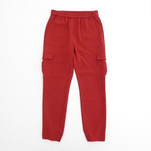 Theory Womens Admiral Crepe Northsound Cargo Jogger Pants Red Size 4 Polyester